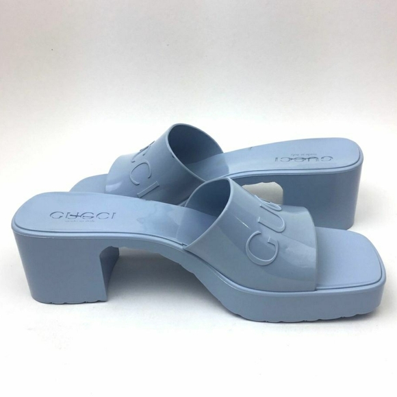 GUCCI Rubber Logo Platform Slide Sandal sz 6 - Picture 4 of 13